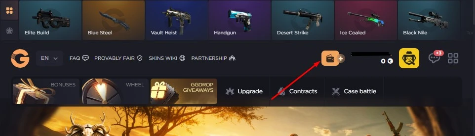 How to Redeem a GGDrop Promo Code step 2